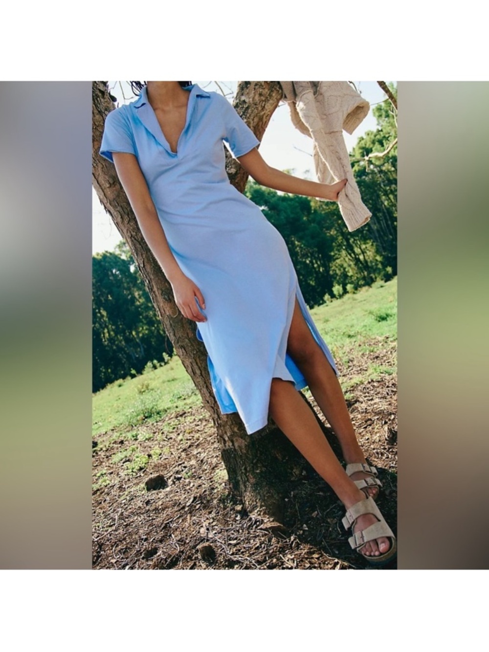 FREE PEOPLE  free-est Mira Midi Dress in Vista Blue NWOT